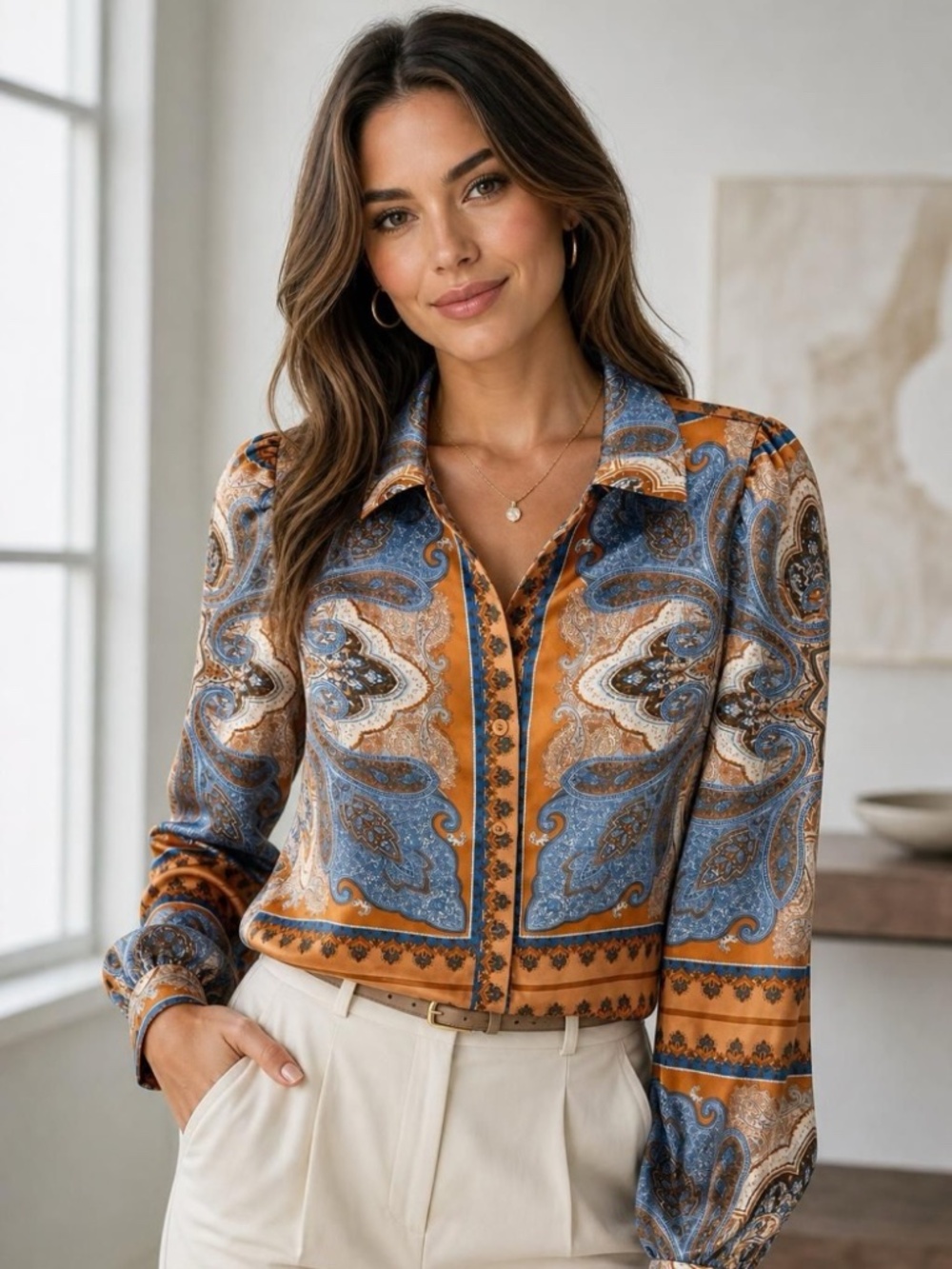 Joie Paisley Print Blouse